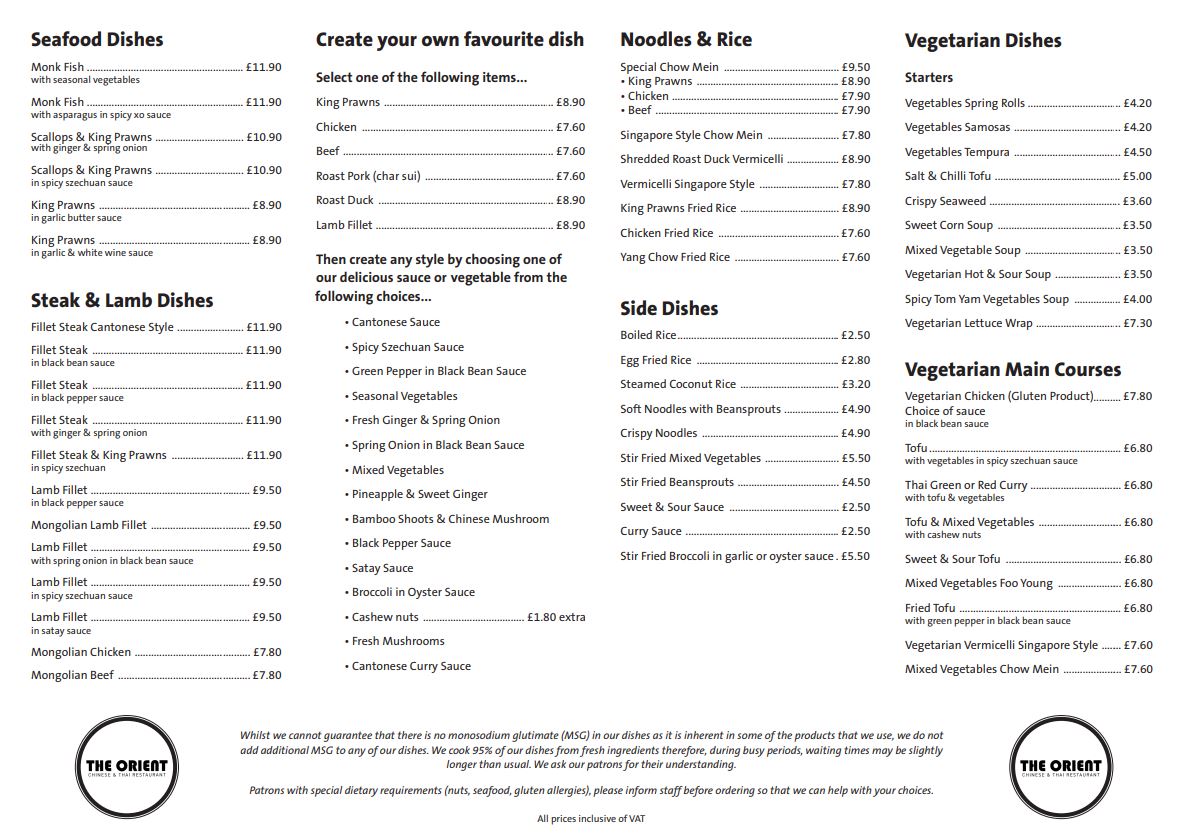 Takeout Menu Page 2